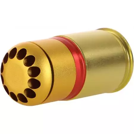 Lancer Tactical - Grenade 40mm à Gaz 60 Billes - Or/Rouge/Orange