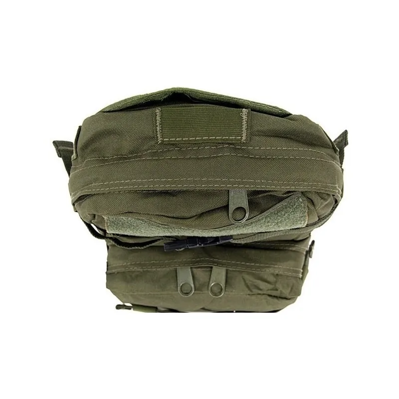 Sac d'hydratation MOLLE 8Fields olive, vue du dessus avec poignée et fermetures éclair
