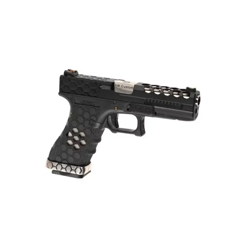 AW CUSTOM - Pistolet GBB VX0201 Hex Cut Full Métal - Noir AW CUSTOM - Pistolet GBB VX0201 Hex Cut Full Métal - Noir