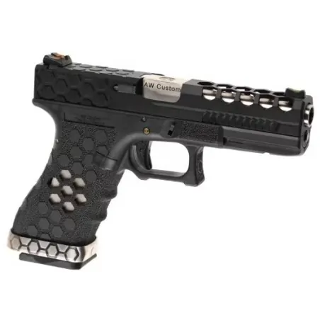 AW CUSTOM - Pistolet GBB VX0201 Hex Cut Full Métal - Noir