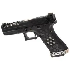 AW CUSTOM - Pistolet GBB VX0201 Hex Cut Full Métal - Noir