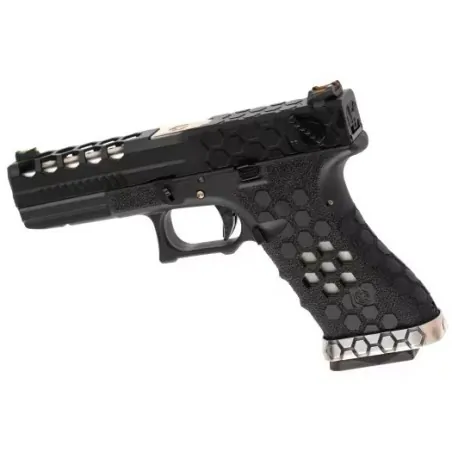 AW CUSTOM - Pistolet GBB VX0201 Hex Cut Full Métal - Noir