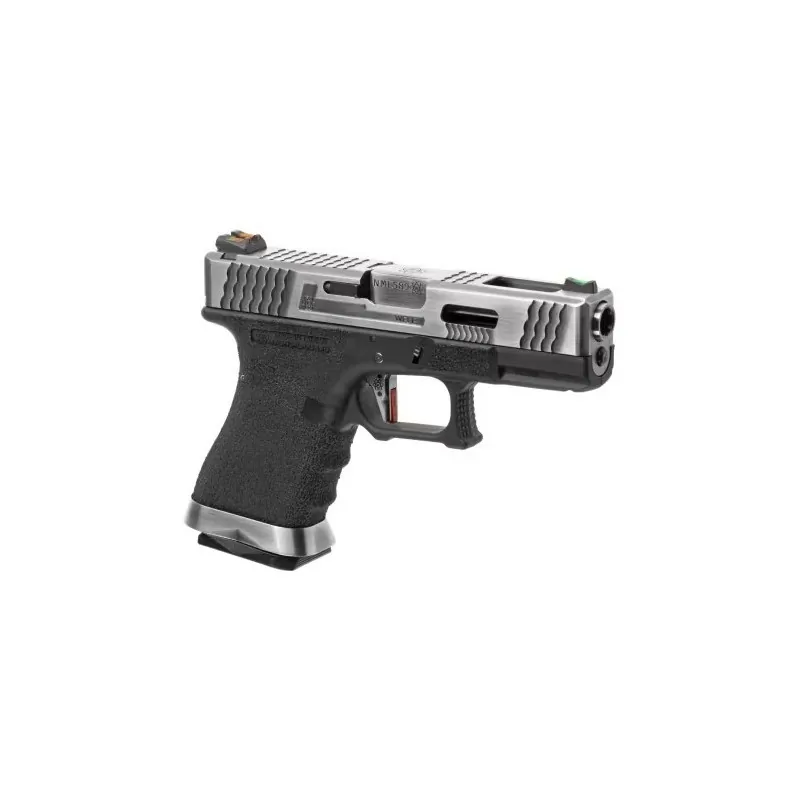 WE - Pistolet GBB G-Force 19 SV Barrel Métal Version - Argent