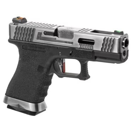 WE - Pistolet GBB G-Force 19 SV Barrel Métal Version - Argent