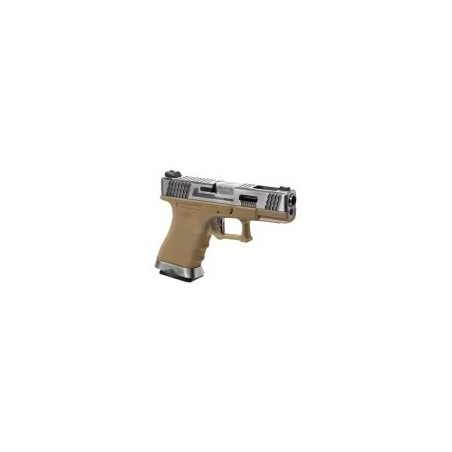 WE - Pistolet GBB G-Force 19 SV Barrel Métal Version - Tan et Argent