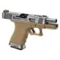 WE - Pistolet GBB G-Force 19 SV Barrel Métal Version - Tan et Argent