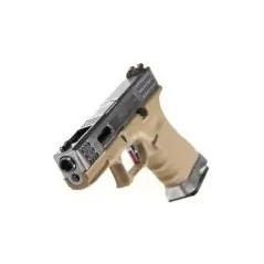 WE - Pistolet GBB G-Force 19 SV Barrel Métal Version - Tan et Argent