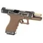WE - Pistolet GBB G-Force 17 SV Or Barrel Métal Version - Tan et Argent