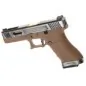 WE - Pistolet GBB G-Force 17 SV Or Barrel Métal Version - Tan et Argent