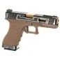 WE - Pistolet GBB G-Force 17 SV Or Barrel Métal Version - Tan et Argent