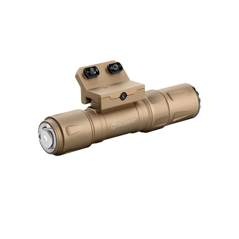 Olight Odin S tan, vue arrière de trois quarts avec vis de la fixation M-LOK