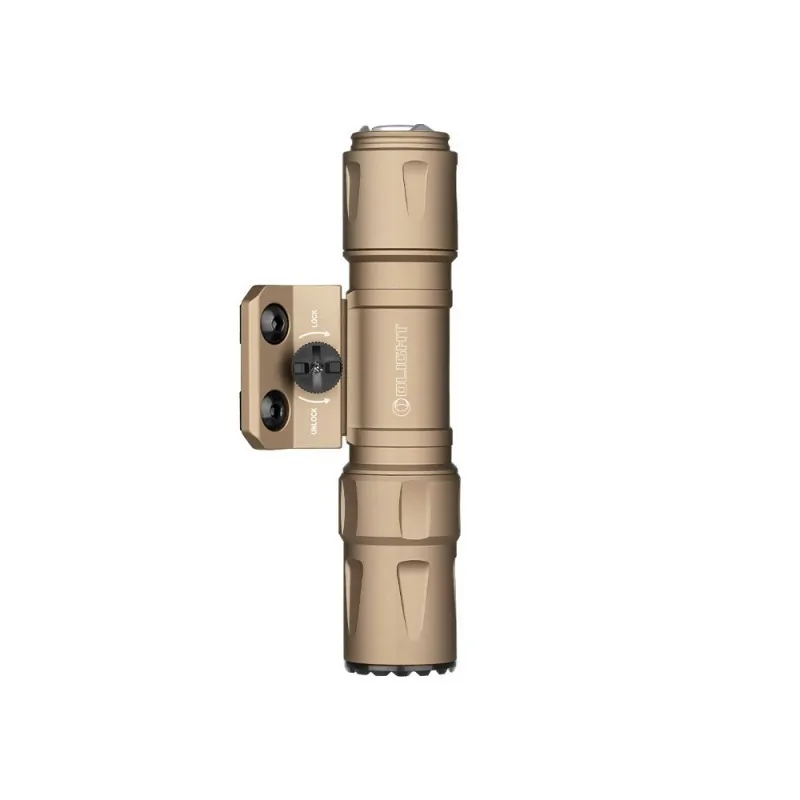 Olight Odin S tan, vue de dessus de la fixation M-LOK avec molette de verrouillage