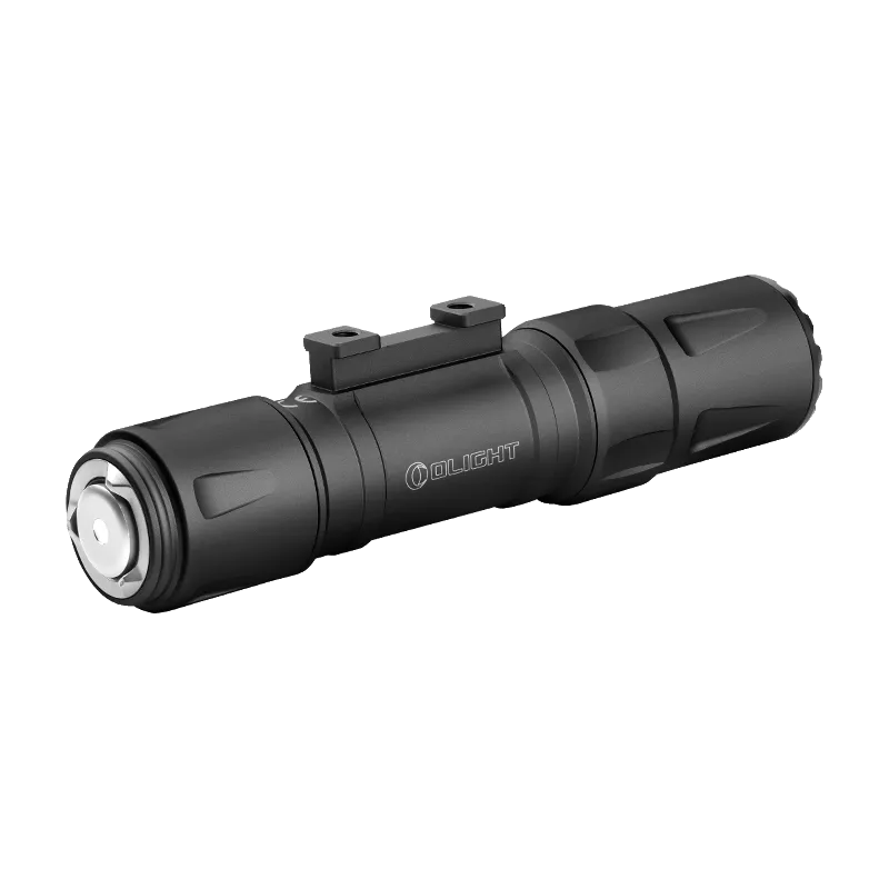 Olight Odin S noire de trois quarts arrière, culot de charge magnétique