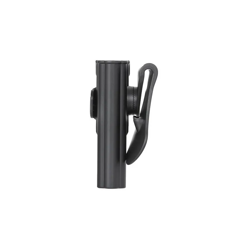 Holster Amomax Clone Series noir pour Glock, vue de profil avec attache de ceinture