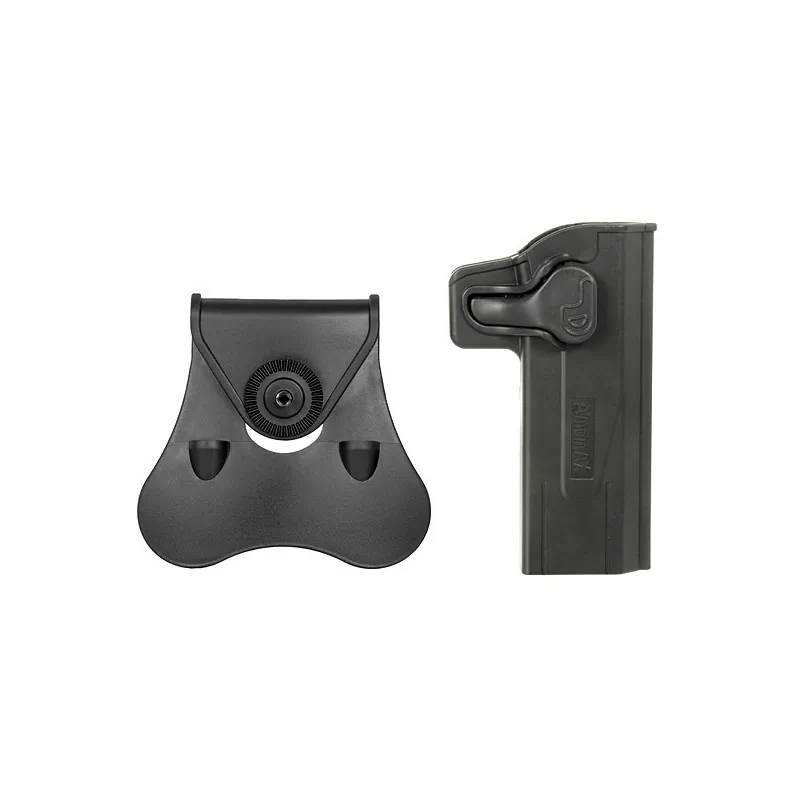 Holster Amomax Gen2 noir et sa palette de ceinture séparée