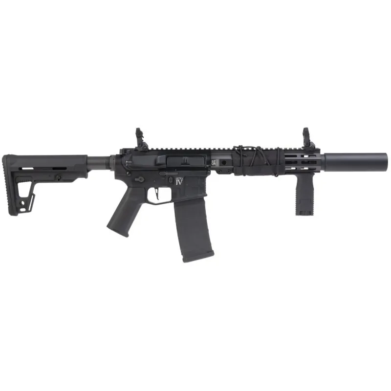 ASTRA IV Shadow Secutor Arms AEG détail garde-main rail Picatinny et canon externe Noir
