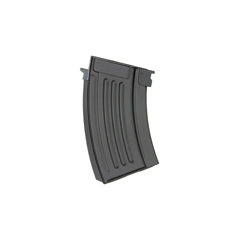 Chargeur court mid-cap en acier Double Bell 85 billes pour AK, noir, vue de profil gauche