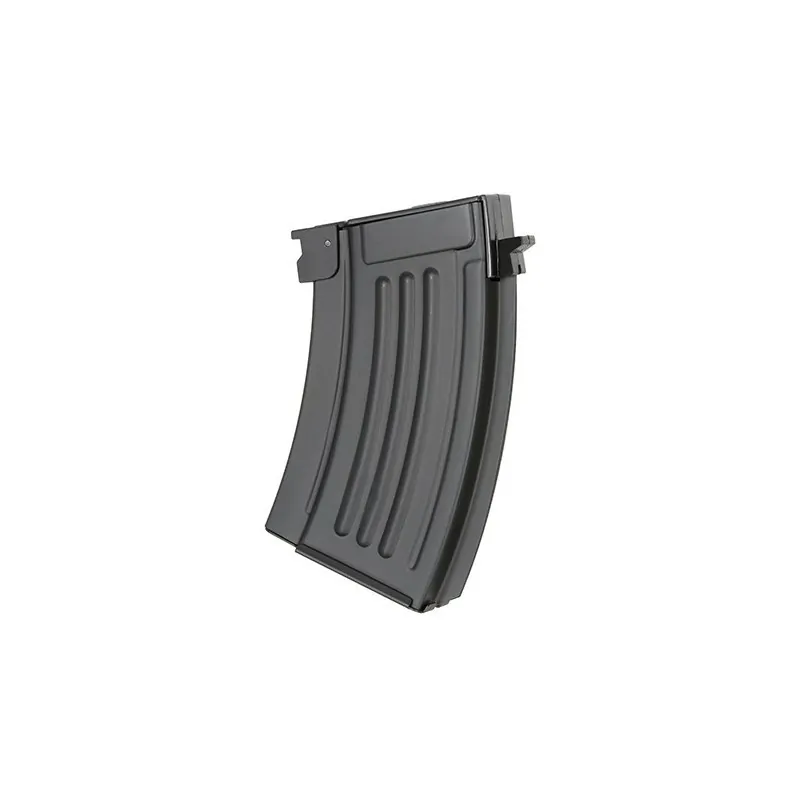 Chargeur court Double Bell pour AK, vue de profil avec ergots de verrouillage