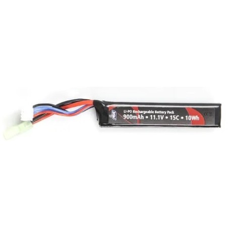 ASG - Batterie LiPo 11.1V 900mAh 15C - Tamiya - Nouvelle version plus court