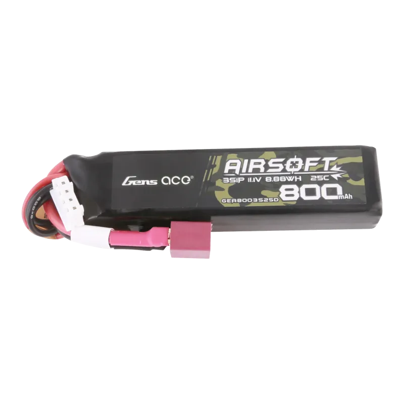 GENS - Batterie LiPo 11,1V 800 mAh 25C - T-Dean - 1 bâton
