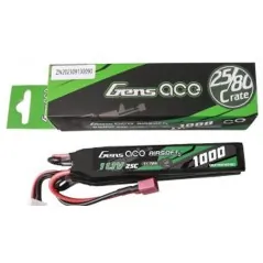 GENS - Batterie Lipo 11.1V 1000mAh 25C - T-Dean - 3 Bâtons
