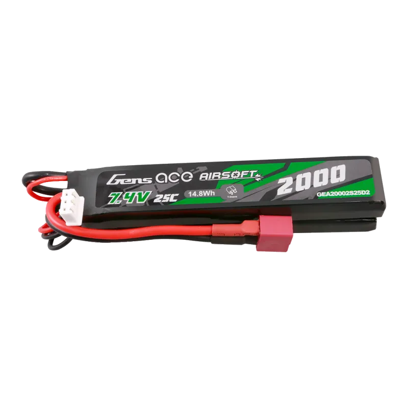 GENS - Batterie LiPo 7,4V 2000 mAh 25C - T-Dean - 2 bâtons