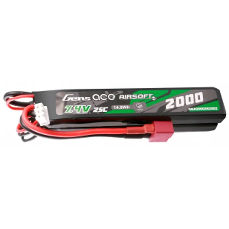 GENS - Batterie Lipo 7.4V 2000mAh 25C - T-DEAN - 2 Bâtons GENS - Batterie Lipo 7.4V 2000mAh 25C - T-DEAN - 2 Bâtons