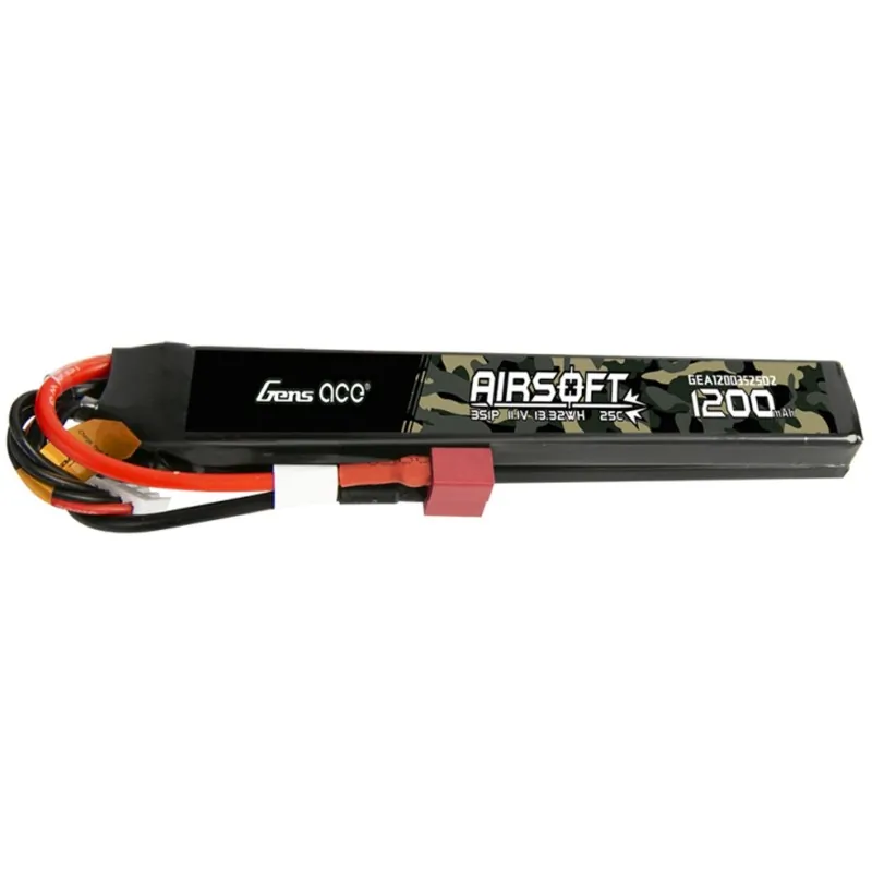 GENS - Batterie Lipo 11.1V 1200mAh 25C - T-Dean - 2 Bâtons