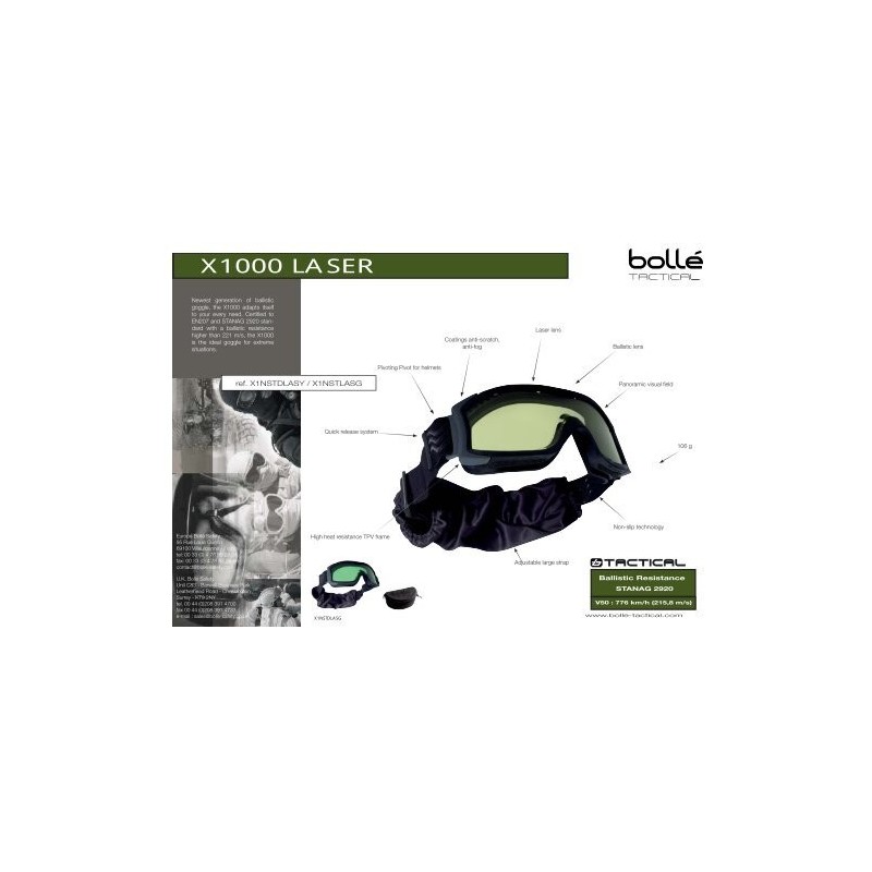 Bollé - Masque de protection X810NLAS - Vert Bollé - Masque de protection X810NLAS - Vert