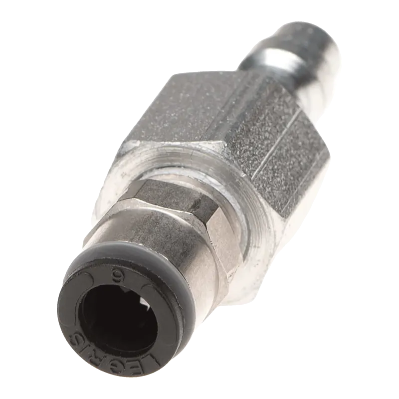 Raccord rapide QD mâle US PolarStar, vue de la bague Legris du raccord instantané 6 mm