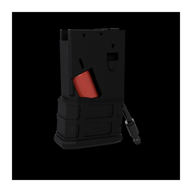 Rendu 3D de l'adaptateur HPA AIRTAC pour TM MWS avec cartouche rouge et ligne HPA