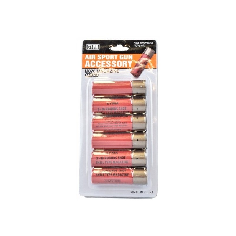 Cyma - 6 Cartouches de fusil à pompe 30 billes - Rouge