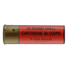 BO MANUFACTURE - 6 Cartouche De Fusil a Pompe 30 billes - Rouge