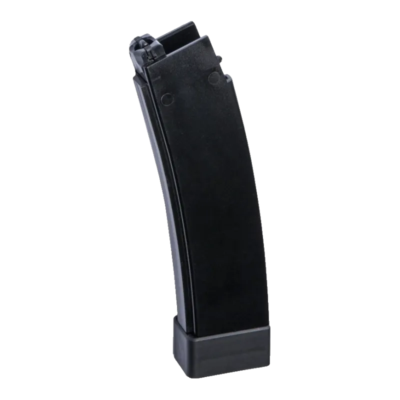 Chargeur mid-cap ASG 75 billes pour Scorpion EVO 3 A1 noir, vue de profil