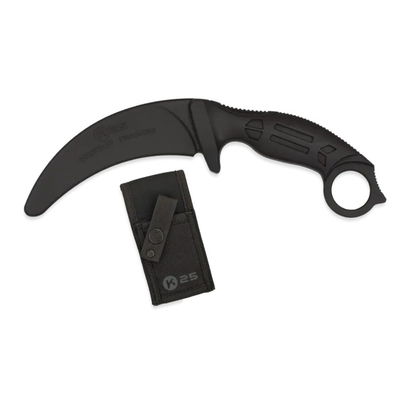 K25 - Couteau d'entraînement de type karambit - Noir