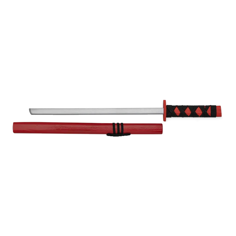 TOLE10 - Katana en bois 54,5 cm avec fourreau - Rouge