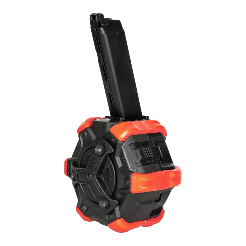 DOUBLE-BELL - Chargeur drum à gaz pour G17 / AAP-01 350 billes - Rouge
