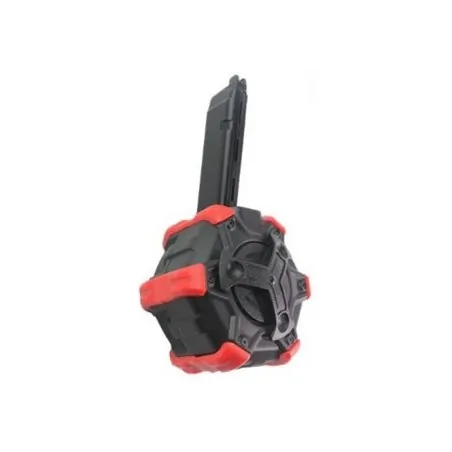 DOUBLE-BELL - Chargeur Drum à gaz Pour G17 / AAP-01 350 Billes - Rouge