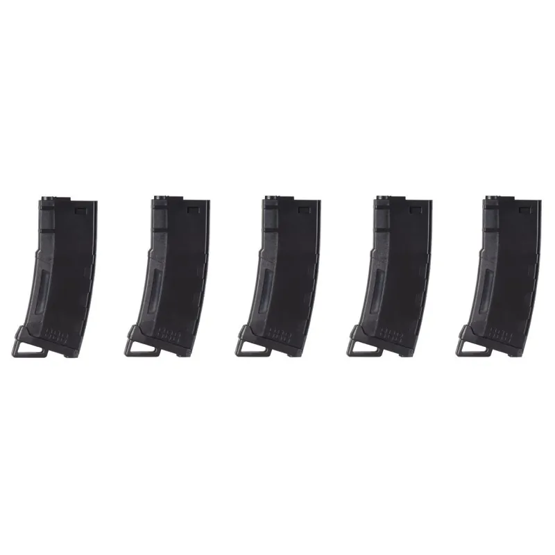 LANCER TACTICAL - Pack De 5 Chargeurs Noir Mid-Cap Speed 130 Billes
