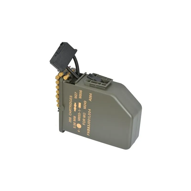 A&K - Chargeur électrique pour M249 6000 billes - OD A&K - Chargeur électrique pour M249 6000 billes - OD