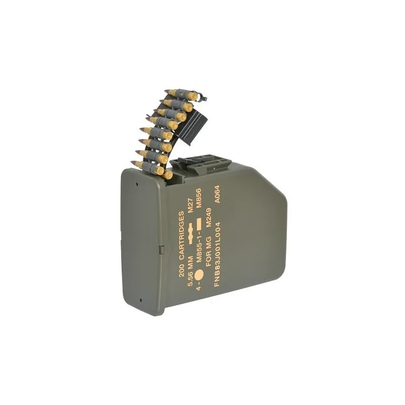 Chargeur électrique A&K M249 6000 billes OD, marquage 200 cartridges
