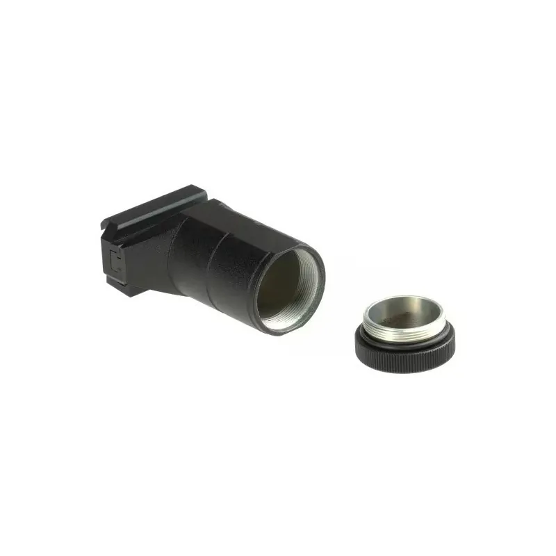 Poignée LCT ZRK-0 aluminium noir ouverte, compartiment de rangement et bouchon dévissé
