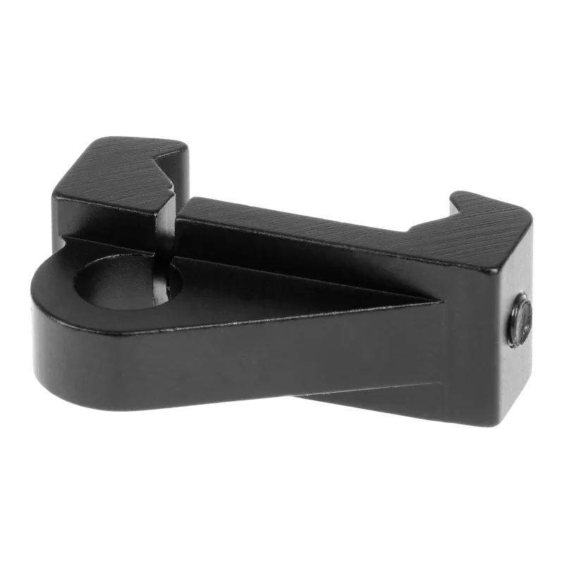 Attache sangle METAL noire pour rail Picatinny, vue de côté de l'œillet et de la mâchoire