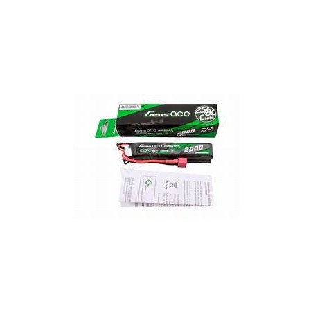 GENS - Batterie Lipo 7.4V 2000mAh 25C T-DEAN 2 Batons