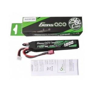 GENS - Batterie Lipo 11.1V 1000mAh 25C T-DEAN 3 Batons