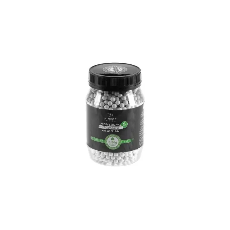Nimrod tactical - Billes blanches Biodégradables pro performance 0.36g X 2000 Bbs Nimrod tactical - Billes blanches Biodégradables pro performance 0.36g X 2000 Bbs