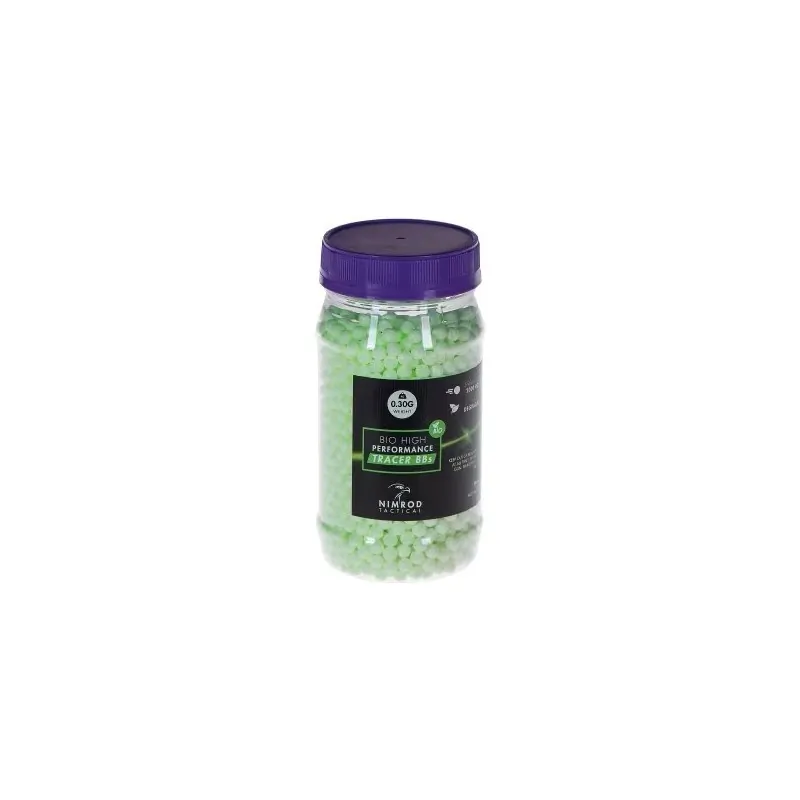 Nimrod Tactical - Billes traçantes vertes Biodégradable Pro Performance 0.30g X 2000 bbs Nimrod Tactical - Billes traçantes vertes Biodégradable Pro Performance 0.30g X 2000 bbs