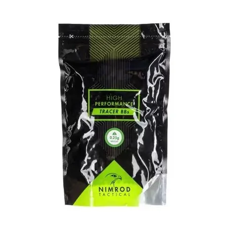 Nimrod Tactical - Billes traçantes vertes Biodégradable 0.25g X 4000 Bbs