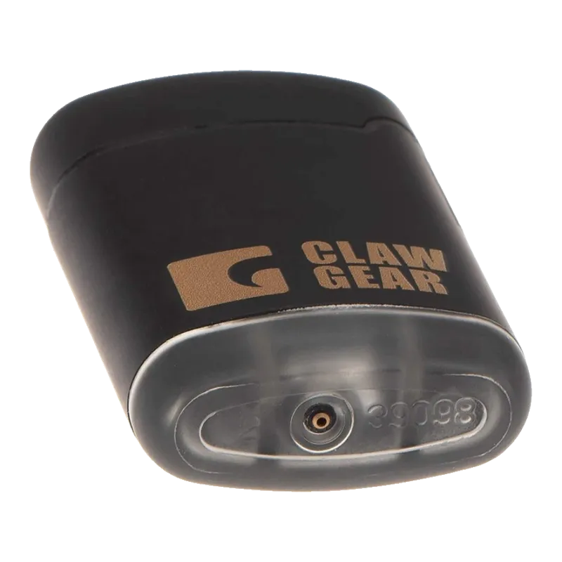 Briquet Clawgear Mk.II noir vu de dessous, valve de recharge en gaz