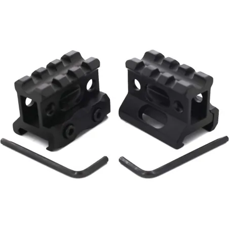 DUEL CODE – Rehausse de rail Picatinny 4 slots Noir | Zn-Airsoft